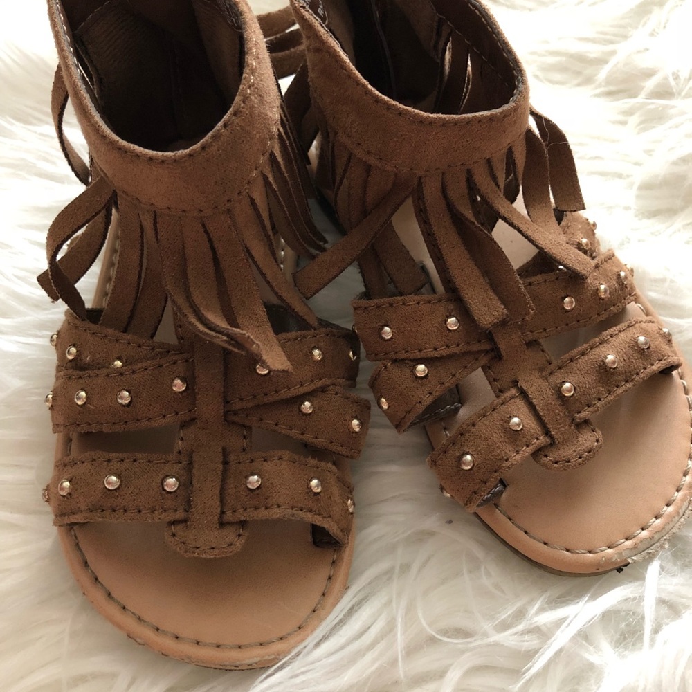 Brown tassel sandals